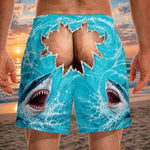 Custom Funny Men Swim Trunks - Personalized Birthday Gifts For Men - Watch Out For Sharks