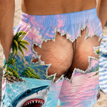 Custom Funny Men Swim Trunks - Personalized Birthday Gifts For Men - Watch Out For Sharks
