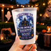 Custom Haunted House Party Cups - Personalized Halloween Gifts For Mom, Dad, Brother, Sister - Haunted House Party Crew