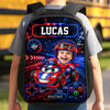 Custom Photo Kids Backpack & Water Bottle Set - Personalized Back To School Gifts For Kids - Fast Lane Ahead