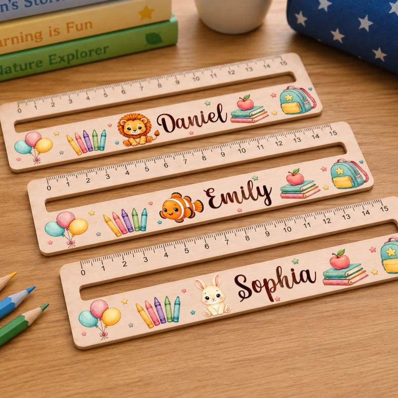 Custom Kids Wooden Ruler - Personalized Back To School Gifts For Kids - Wild About Fun