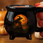 Custom Witch Cauldron Coffee Mug - Personalized Halloween Witchy Gifts For Witch Lovers, Sisters, BFF - Brewing Up A Wicked Spell