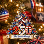 Custom Acrylic Ornament - Personalized America 250th Anniversary Christmas Gifts For Family - Celebrating Freedom Together
