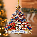 Custom Acrylic Ornament - Personalized America 250th Anniversary Christmas Gifts For Family - Celebrating Freedom Together