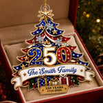 Custom Acrylic Ornament - Personalized America 250th Anniversary Christmas Gifts For Family - Generations Of Freedom And Tradition