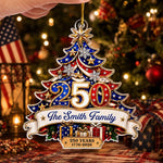 Custom Acrylic Ornament - Personalized America 250th Anniversary Christmas Gifts For Family - Generations Of Freedom And Tradition
