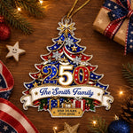 Custom Acrylic Ornament - Personalized America 250th Anniversary Christmas Gifts For Family - Generations Of Freedom And Tradition