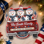 Custom Acrylic Ornament - Personalized America 250th Anniversary Christmas Gifts For Family - Driven By Love United By Freedom