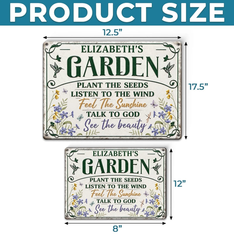 Custom Home Decor Metal Sign - Personalized  Birthday Garden Gifts For Gardeners - Planting Smiles, Growing Happiness