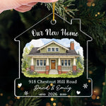Custom Photo New Home Acrylic Ornament - Personalized Anniversary Christmas Wedding Gifts For Couple, Husband, Wife - Home Is Where Our Story Begins