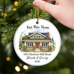 Custom Photo New Home Ceramic Ornament - Personalized Anniversary Christmas Wedding Gifts For Couple - Love Grows Best In Our House