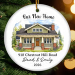 Custom Photo New Home Ceramic Ornament - Personalized Anniversary Christmas Wedding Gifts For Couple - Love Grows Best In Our House