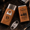 Custom Cigar Leather Case With Cutter - Personalized Birthday Gifts For Husband, Son, Grandson, Brother, Grandpa, Dad, Yourself - Smoke Slow Live Well