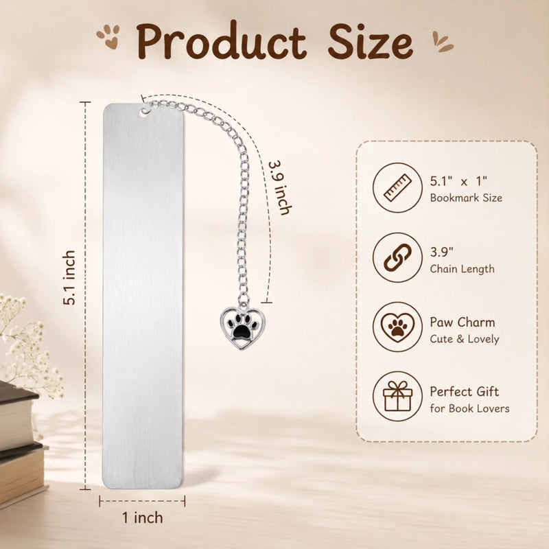 Custom Metal Bookmark - Personalized  Bookish Gifts For Book Lovers, Bookworms, Dog Dad And Mom, Cat Owners - Booked With My Best Friend