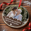 Custom Photo Circle Glass Ornament - Personalized Christmas Memorial Sympathy Gifts For Loss Of Mom, Dad - Love Lives Forever