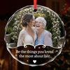 Custom Photo Circle Glass Ornament - Personalized Christmas Memorial Sympathy Gifts For Loss Of Mom, Dad - Love Lives Forever
