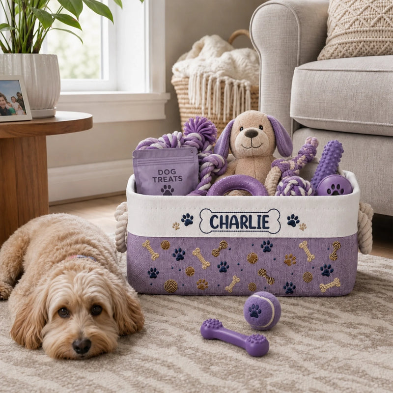 Custom Storage Basket - Personalized  Birthday Gifts For Dog Lovers, Dog Dad And Mom - My Best Friend Has Paws