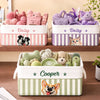 Custom Storage Basket - Personalized Birthday Gifts For Dog Cat Lovers, Dog Dad And Mom, Cat Owners - Love Is A Four Legged Word