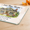 Custom Photo New Home Tempered Glass Cutting Board - Personalized Anniversary Christmas Wedding Gifts For Husband And Wife, Him And Her - Fresh Start Happy Heart