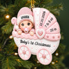 Custom First Christmas Acrylic Ornament - Personalized Baby Shower, Gender Reveal Gifts For New Moms, New Dads, New Parents - Sweetest Addition To Our Family