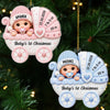Custom First Christmas Acrylic Ornament - Personalized Baby Shower, Gender Reveal Gifts For New Moms, New Dads, New Parents - Sweetest Addition To Our Family