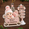 Custom First Christmas Acrylic Ornament - Personalized Baby Shower, Gender Reveal Gifts For New Moms, New Dads, New Parents - Santa's Cutest Little Passenger