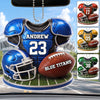 Custom America Football Acrylic Car Ornament - Personalized Birthday Gifts For America Football Lovers, Sports Fans, Sports Lovers - Game Day All Day