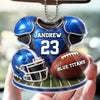 Custom America Football Acrylic Car Ornament - Personalized Birthday Gifts For America Football Lovers, Sports Fans, Sports Lovers - Game Day All Day