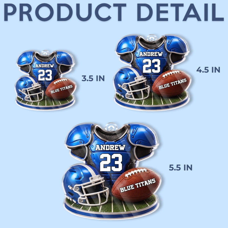 Custom America Football Acrylic Car Ornament - Personalized Birthday Gifts For America Football Lovers, Sports Fans, Sports Lovers - Game Day All Day