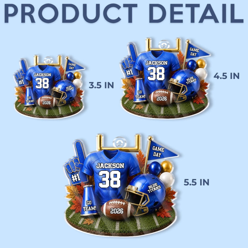 Custom America Football Acrylic Car Ornament - Personalized Birthday Gifts For America Football Lovers, Sports Fans, Sports Lovers - Built For Kickoff
