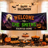 Custom Haunted Home Outdoor Banner - Personalized Halloween Decor Gifts For For Mom, Dad, Brother, Sister - Creep It Real This Halloween