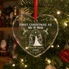Custom First Christmas Heart Glass Ornament - Personalized Anniversary Christmas Wedding Gifts For Husband And Wife, Him And Her - Forever Starts Now