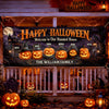 Custom Haunted Home Outdoor Banner - Personalized Halloween Decor Gifts For For Mom, Dad, Brother, Sister - Welcome To The Spooky House