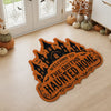Custom Shaped Doormat - Personalized Halloween Decor Birthday Gifts For Mom, Dad, Brother, Sister, Kids - Haunted With Love