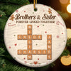 Custom Scrabble Ceramic Ornament - Personalized Christmas Birthday Gifts For Brother, Sister - Home Baked Happiness