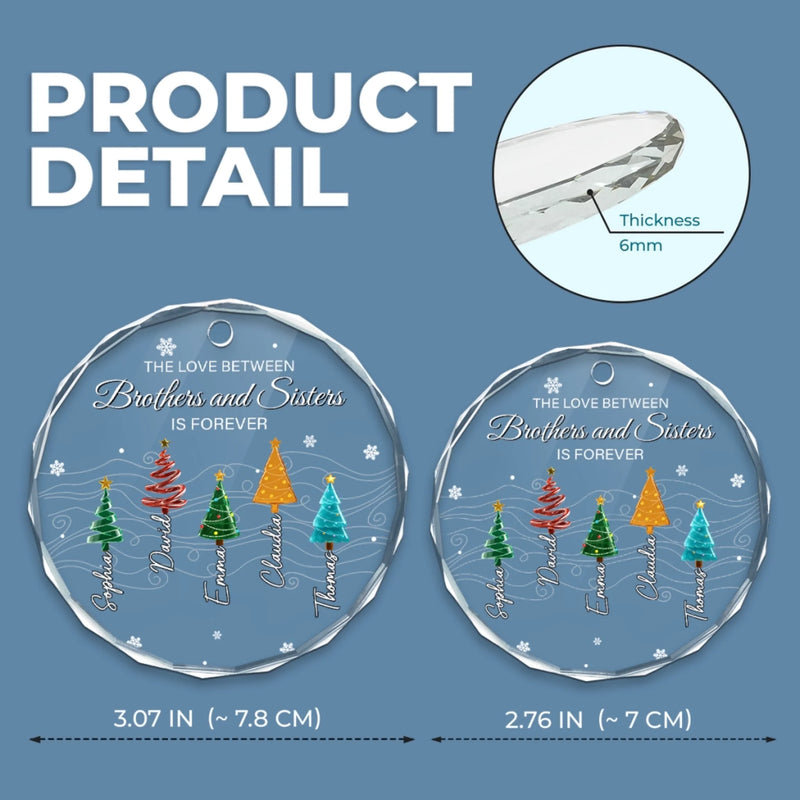 Custom Circle Glass Ornament - Personalized Christmas Birthday Gifts For Mom, Dad, Brother, Sister - Our Little Beloved Christmas