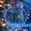 Custom Circle Glass Ornament - Personalized Christmas Birthday Gifts For Mom, Dad, Brother, Sister - Our Little Beloved Christmas