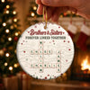 Custom Scrabble Ceramic Ornament - Personalized Christmas Birthday Gifts For Brother, Sister - Warm Winter Heartbeats