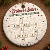 Custom Scrabble Ceramic Ornament - Personalized Christmas Birthday Gifts For Brother, Sister - Warm Winter Heartbeats