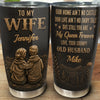Custom Tumbler - Personalized Anniversary Wedding Gifts For Husband And Wife, Him And Her - My queen, Forever And Always