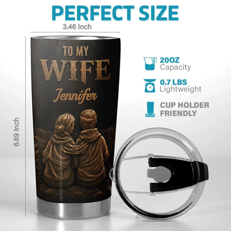 Custom Tumbler - Personalized Anniversary Wedding Gifts For Husband And Wife, Him And Her - My queen, Forever And Always