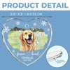 Custom Photo Heart Glass Ornament - Personalized Pet Christmas Memorial Sympathy Gifts For Dogs, Cats - Love Never Leaves