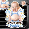 Custom Photo Squishy Acrylic Car Vent Clip - Personalized Birthday Gifts For Dad, New Parents  - Arrive Safe Every Time