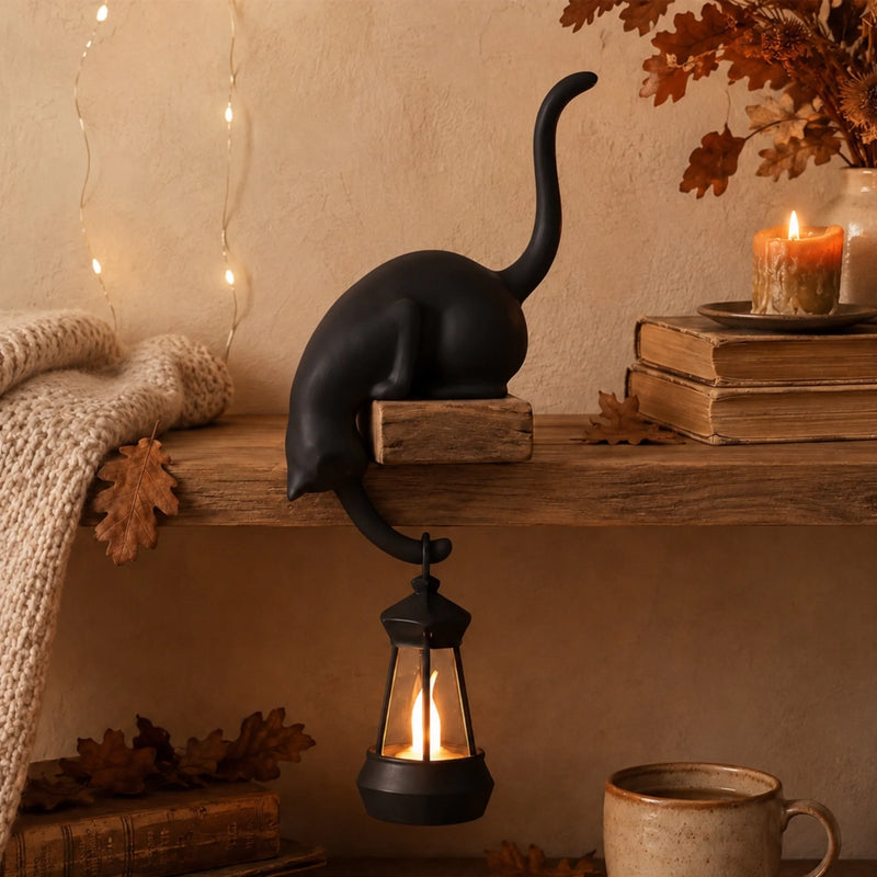 Cat Hook Bookshelf Lantern Light - Bookish Gifts For Book Lovers, Bookworms, Cat Mom And Dad - Purrfect Reading Companion