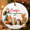 Custom First Christmas Ceramic Ornament - Personalized Christmas Baby Shower, Gender Reveal Gifts For New Moms, New Dads, New Parents - Little Wonder Big Magic