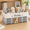 Custom Photo Storage Basket - Personalized Birthday Gifts For Dog Cat Lovers, Dog Dad And Mom, Cat Owners - Love Comes With Paws
