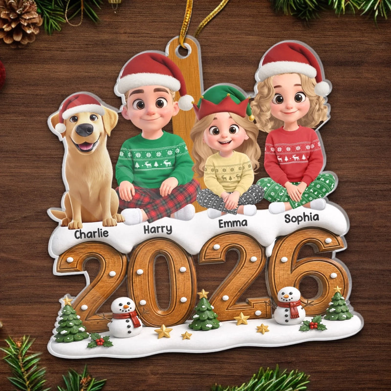 Custom Acrylic Ornament - Personalized Christmas Birthday Gifts For Mom, Dad, Brother, Sister, Dog Cat Lovers - Wrapped In Holiday Love