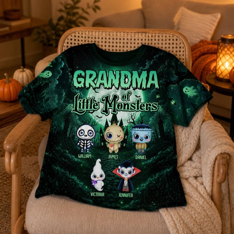 Custom Monster T-shirt - Personalized Halloween Birthday Gifts For Mom, Grandma - Mystical Halloween Family Night