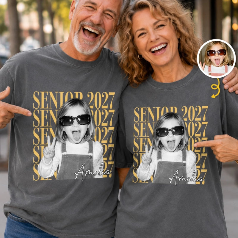 Custom Photo Comfort T-Shirt - Personalized Graduation Gifts For Him, Her - Caps Off To Success