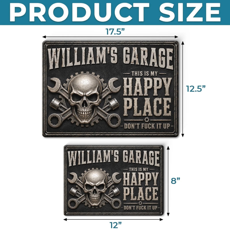 Custom Home Decor Metal Sign - Personalized Birthday Gifts For Husband, Son, Grandson, Brother, Grandpa, Dad, Yourself, Mechanic - Work Hard Ride Harder